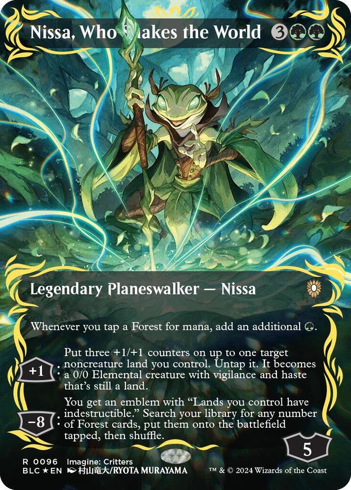 Nissa, Who Shakes the World (Borderless Raised Foil) - 0096 BLC