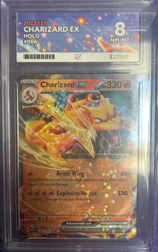 Charizard EX #006 Pokemon 151 Ace Grading 8 NM-MT