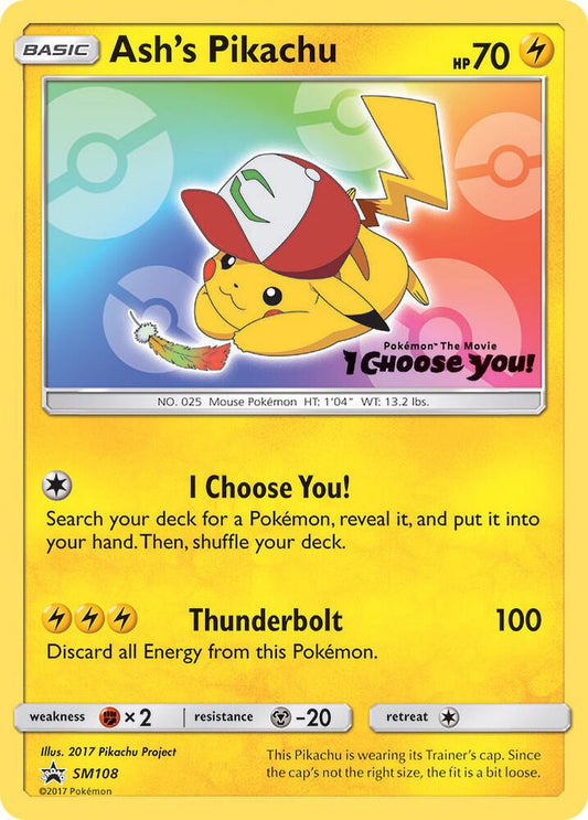Ash's Pikachu - SM108 Black Star Promo