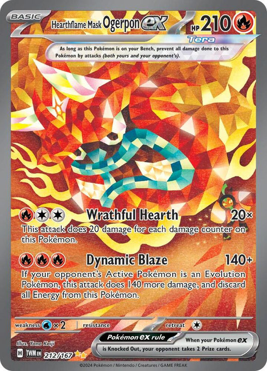 Hearthflame Mask Ogerpon EX SIR - 212 TWM