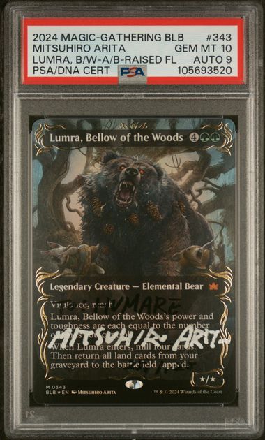 MTG Lumra Bellow of the Woods Raised Foil SIGNED by Mitsuhiro Arita PSA GEM MT 10 AUTO 9