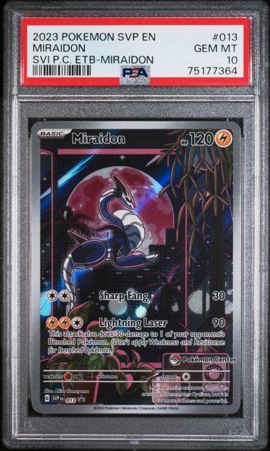 Miraidon 013 Black Star Promo Pokemon Center Exclusive PSA Grading GEM MINT 10