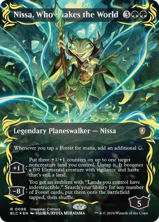 Nissa, Who Shakes the World (Borderless Raised Foil) - 0096 BLC