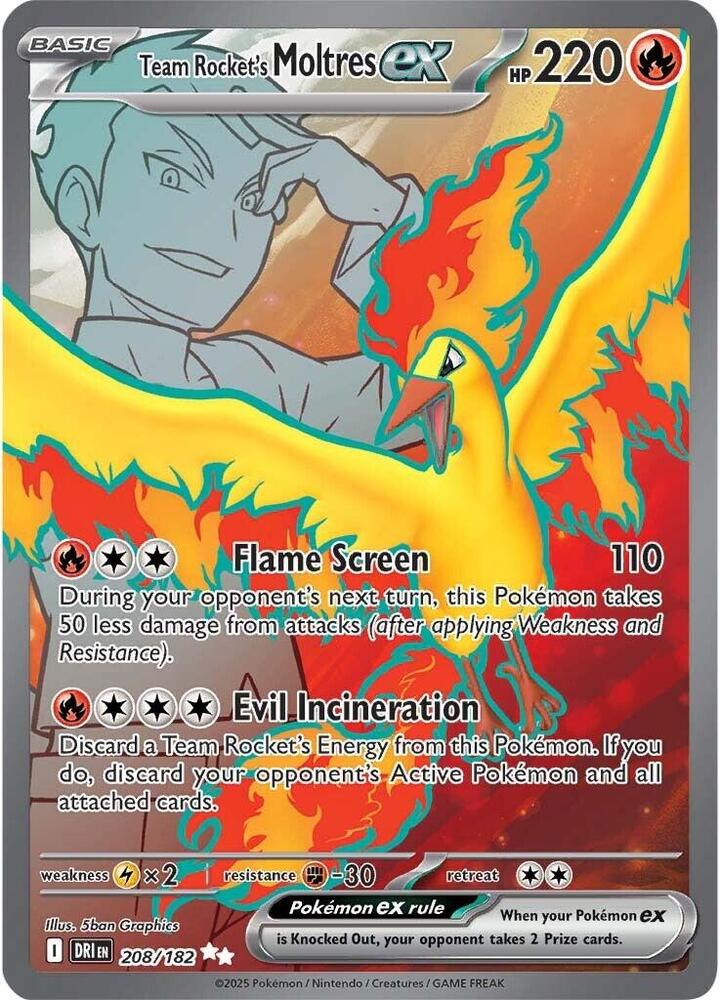 Team Rocket's Moltres ex 208/182 DRI