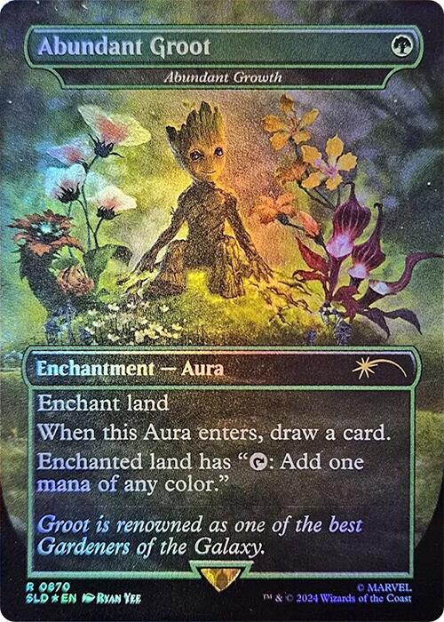 Abundant Groot - Abundant Growth Rainbow Foil - 0870 Secret Lair Drop Series
